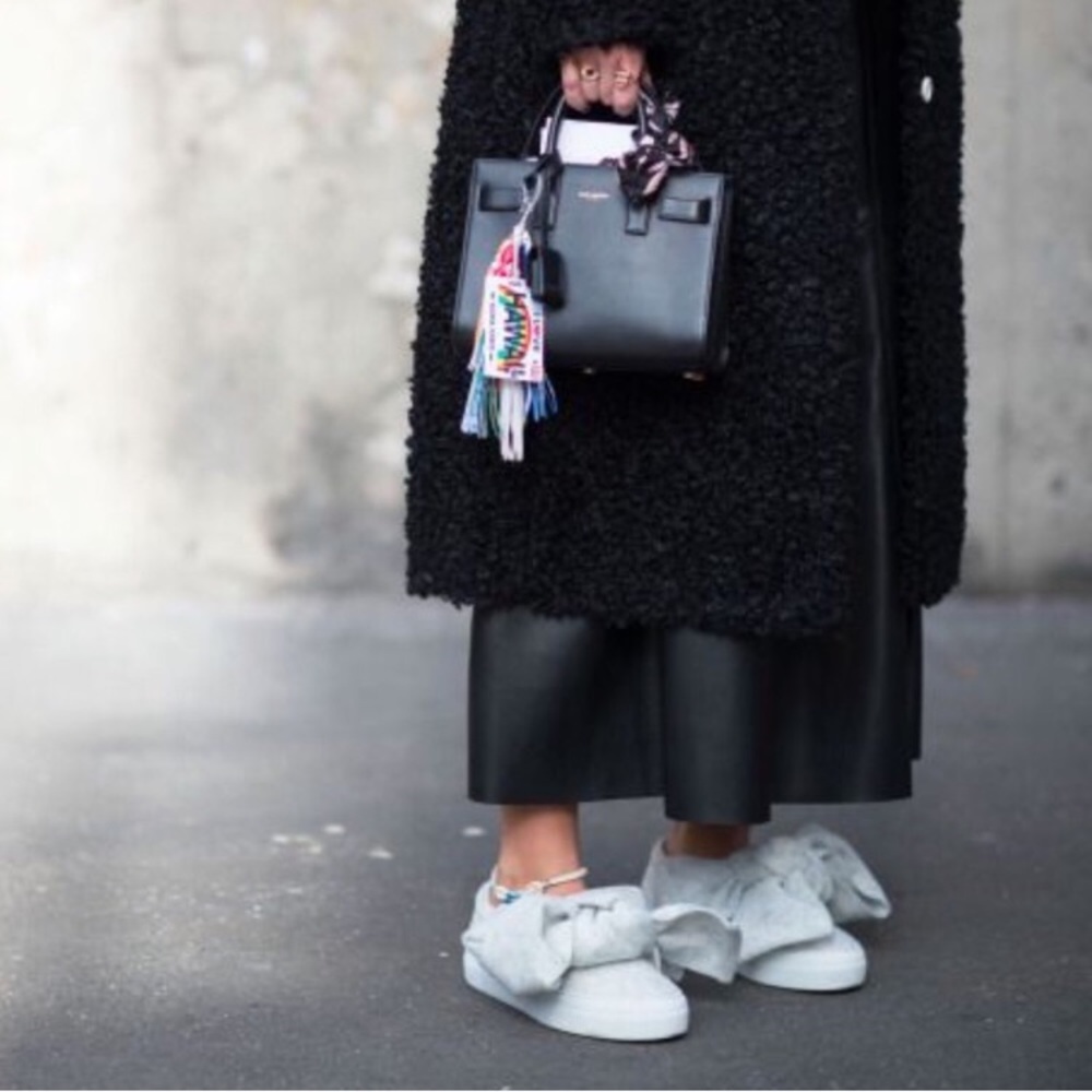 Joshua sanders macrame eyelet bow sneakers